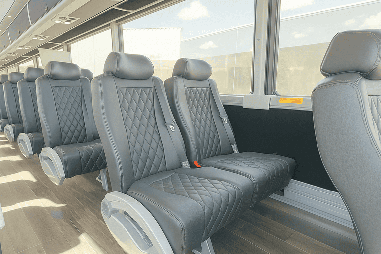 interior of Bus Rental Company Cicero charter bus